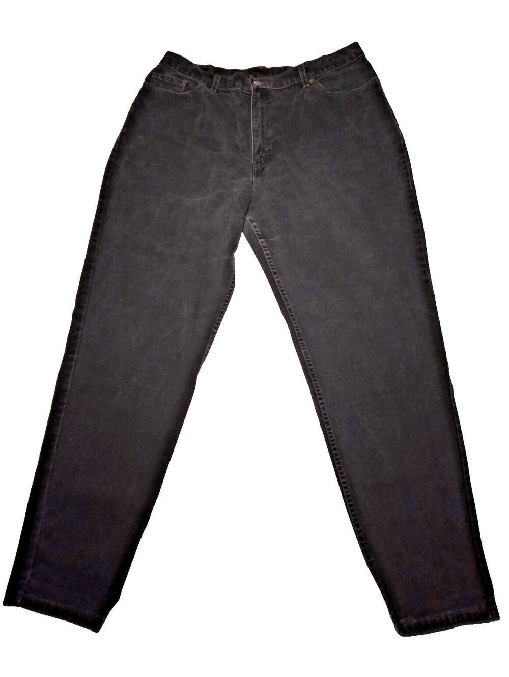 Vintage Levi's 550 Jeans Womens 22W Long Relaxed Fit Black Denim Made in USA